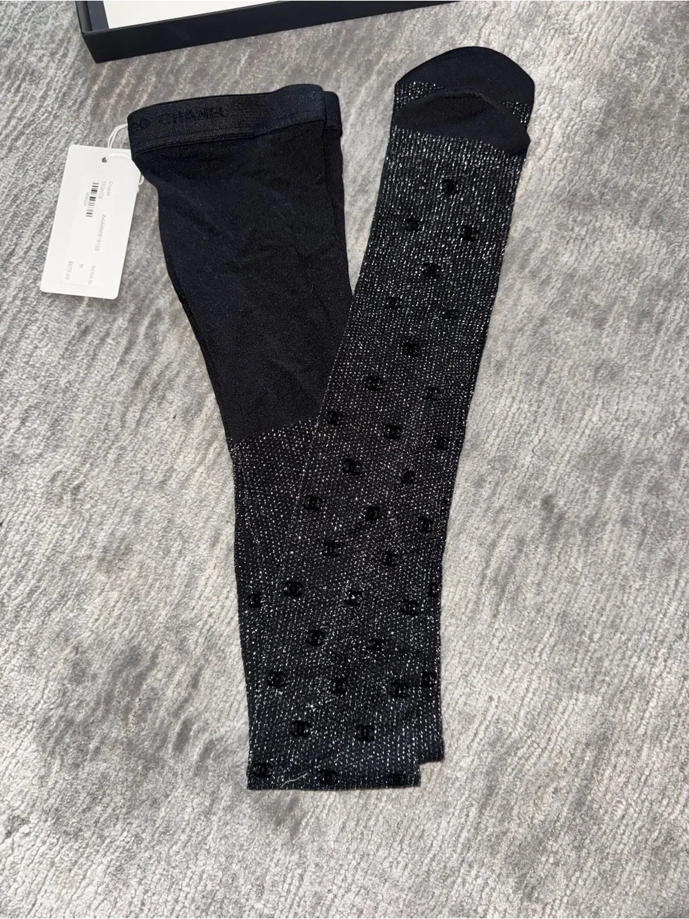 Chanel Black Shimmer Tights